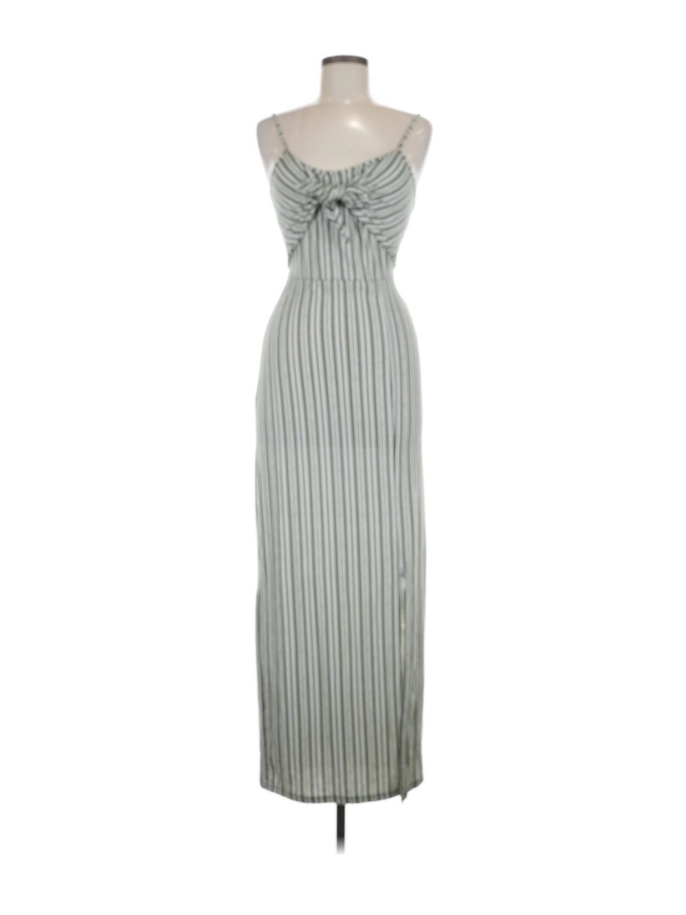 Derek Heart Stripe Tie-Front Maxi Dress